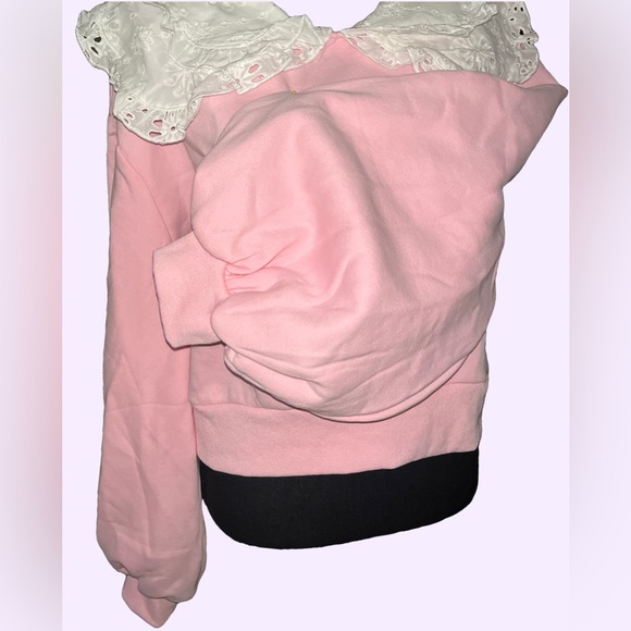 SUGAR THRILLZ Cute Pink Balloon Sleeve Sweater Big Collar - Picture 5 of 8